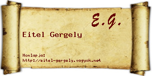 Eitel Gergely névjegykártya